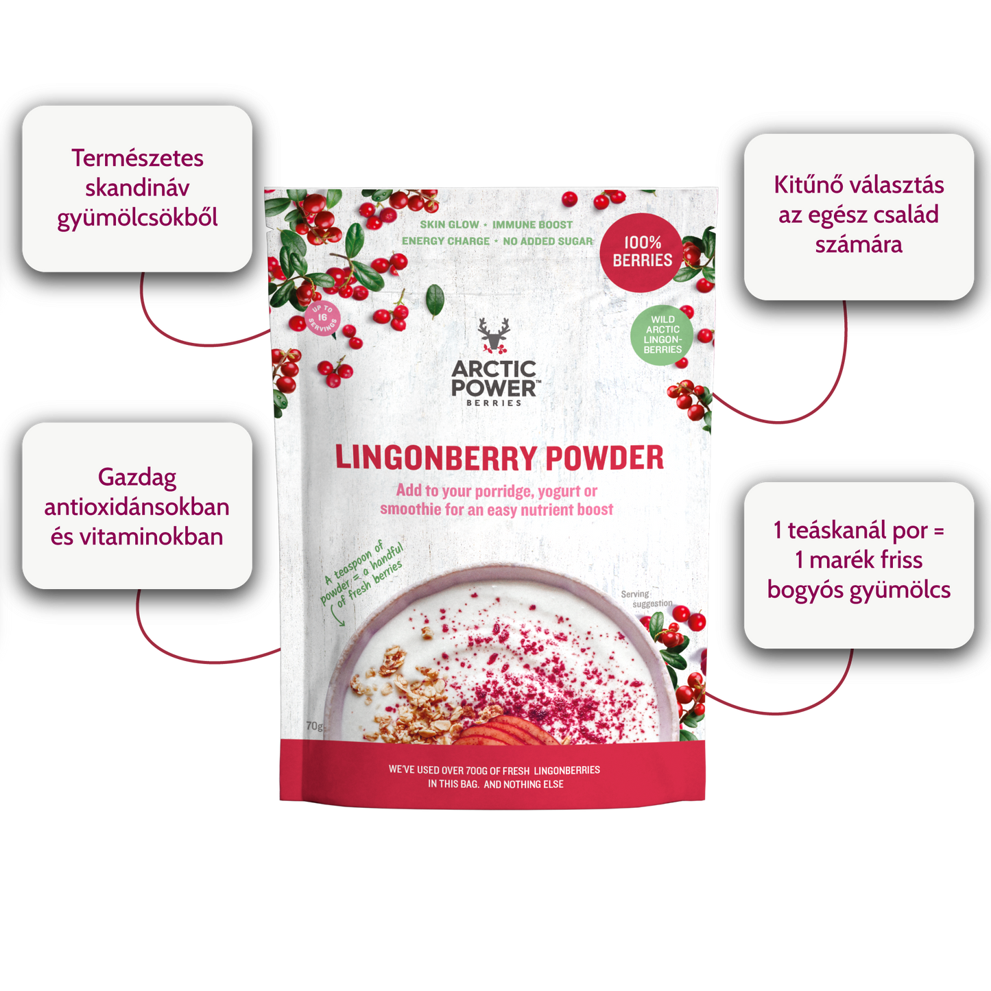 Arctic Power Berries - Vad Vörös Áfonya Por 70g